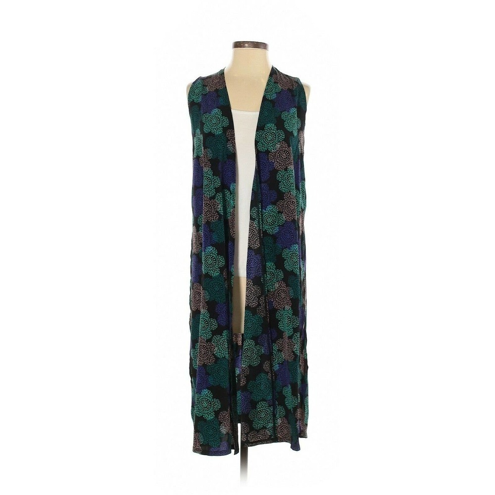 LuLaRoe XS Blue Floral Open‎ Cardigan Duster